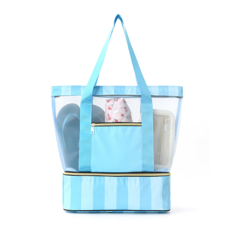 Darrahopens Home & Garden > Travel > Backpacks Blue 2-in-1 Large Capacity Beach Bag - Portable Swim & Travel Tote with Insulated Cooler (45x17x40 cm)