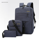 Darrahopens Home & Garden > Travel > Backpacks Blue 3-PCS Multi-Functional & Lightweight Backpacks Set for Students - Large Capacity Durable Travel Daypack with USB Charging Port, Fit in 14-Inch Laptop Bag