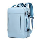 Darrahopens Home & Garden > Travel > Backpacks Blue Expandable Travel Laptop Backpack with USB Charging Port - Waterproof Nylon Business Bag with 11cm Depth Extension (45x32cm)