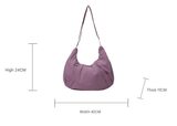 Darrahopens Home & Garden > Travel > Backpacks Blue Lightweight Crescent Crossbody Bag - Slouchy Nylon Hobo Purse for Casual Everyday Use
