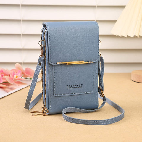 Darrahopens Home & Garden > Travel > Backpacks Blue Touch Screen Crossbody Phone Bag for Women Small Shoulder Purse with Dual Zippers and Card Slots Compact Travel Pouch Australian Lifestyle