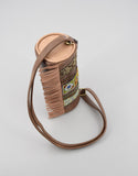 Darrahopens Home & Garden > Travel > Backpacks Boho Ethnic PU Leather Cylindrical Crossbody Bag with Embroidery and Fringe - 21cm Vintage Retro Drum Bag for Daily Use
