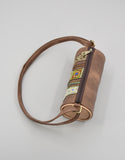 Darrahopens Home & Garden > Travel > Backpacks Boho Ethnic PU Leather Cylindrical Crossbody Bag with Embroidery and Fringe - 21cm Vintage Retro Drum Bag for Daily Use