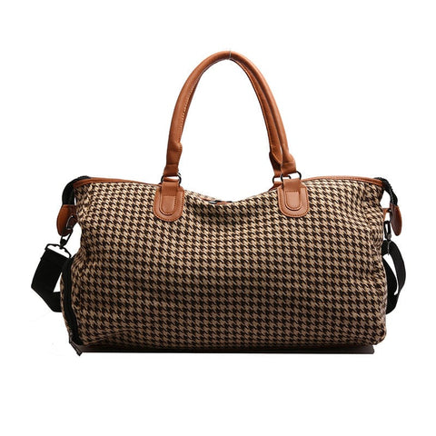 Darrahopens Home & Garden > Travel > Backpacks Brown Large Capacity Knitted Travel Bag with Shoe-Zone - Weekend Overnight & Carry-on Gym Bag