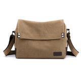 Darrahopens Home & Garden > Travel > Backpacks Brown Men's Large Capacity Canvas Messenger Bag Lightweight Multi-Pocket Crossbody Shoulder Bag for Work Casual Travel iPad Compatible