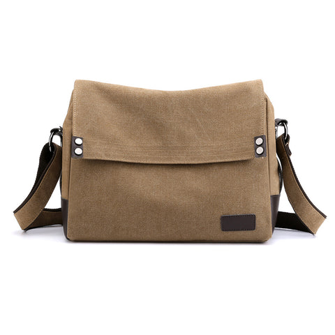 Darrahopens Home & Garden > Travel > Backpacks Brown Men's Large Capacity Canvas Messenger Bag Lightweight Multi-Pocket Crossbody Shoulder Bag for Work Casual Travel iPad Compatible