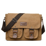 Darrahopens Home & Garden > Travel > Backpacks Brown Vintage Canvas Messenger Bag Men Crossbody Satchel Durable Shoulder Bag for Work and Travel Multi Pocket Casual Daypack