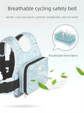 Darrahopens Home & Garden > Travel > Backpacks Child Motorcycle Safety Harness Strap Adjustable Passenger Belt with Handles & Storage Pocket Breathable Linen Black for Scooter