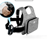 Darrahopens Home & Garden > Travel > Backpacks Child Motorcycle Safety Harness Strap Adjustable Passenger Belt with Handles & Storage Pocket Breathable Linen Grey for Scooter