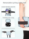 Darrahopens Home & Garden > Travel > Backpacks Child Motorcycle Safety Harness Strap Adjustable Passenger Belt with Handles & Storage Pocket Breathable Linen Light Blue for Scooter