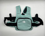 Darrahopens Home & Garden > Travel > Backpacks Child Motorcycle Safety Harness Strap Adjustable Passenger Belt with Handles & Storage Pocket Breathable Linen Light Blue for Scooter