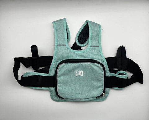 Darrahopens Home & Garden > Travel > Backpacks Child Motorcycle Safety Harness Strap Adjustable Passenger Belt with Handles & Storage Pocket Breathable Linen Light Blue for Scooter