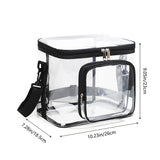 Darrahopens Home & Garden > Travel > Backpacks Clear PVC Shoulder Bag - Transparent Travel and Stadium-Approved Tote with Zipper(Black)