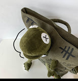 Darrahopens Home & Garden > Travel > Backpacks Coffee-brown 3D Frog Graffiti Canvas Backpack Large Capacity 37x40cm School Bag for Students and Uni Students - Creative Aesthetic Rucksack