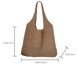Darrahopens Home & Garden > Travel > Backpacks Coffee Handwoven Knitted Tote Bag - Vintage Style Shoulder Bag
