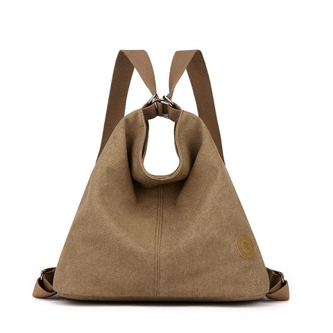Darrahopens Home & Garden > Travel > Backpacks Coffee Versatile 3-in-1 Canvas Backpack and Shoulder Bag Large Capacity Handbag for Women Ideal for Travel School and Everyday Use