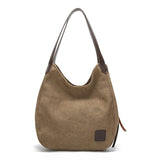 Darrahopens Home & Garden > Travel > Backpacks Coffee Women's Canvas Hobo Handbag Multi-Compartment Shoulder Tote Bag Minimalist Casual Purse 30cm for Work Shopping & Travel