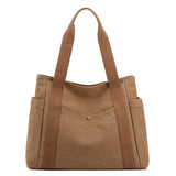 Darrahopens Home & Garden > Travel > Backpacks Coffee Women's Large Canvas Tote Bag Minimalist Shoulder Handbag High Capacity 39cm for Work School & Travel