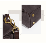 Darrahopens Home & Garden > Travel > Backpacks Coffee Women's Vintage Suede Satchel Bag - Elegant Top Handle Purse with Gold Lock