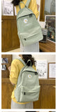 Darrahopens Home & Garden > Travel > Backpacks Daisy Embroidered Waterproof Backpack School Bag Green Nylon Laptop Daypack for High School Uni and Travel