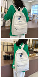 Darrahopens Home & Garden > Travel > Backpacks Daisy Embroidered Waterproof Backpack School Bag White Nylon Laptop Daypack for High School Uni and Travel