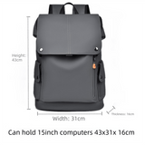 Darrahopens Home & Garden > Travel > Backpacks Dark grey Men Large Capacity Business Laptop Backpack Waterproof PU Leather Travel Rucksack with USB Port for Work and Travel in Australia