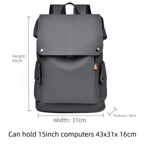 Darrahopens Home & Garden > Travel > Backpacks Dark grey Men Large Capacity Business Laptop Backpack Waterproof PU Leather Travel Rucksack with USB Port for Work and Travel in Australia