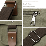 Darrahopens Home & Garden > Travel > Backpacks Dark Kahaki Vintage Canvas Messenger Bag Men Crossbody Satchel Durable Shoulder Bag for Work and Travel Multi Pocket Casual Daypack