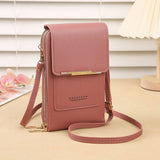 Darrahopens Home & Garden > Travel > Backpacks Dark pink Touch Screen Crossbody Phone Bag for Women Small Shoulder Purse with Dual Zippers and Card Slots Compact Travel Pouch Australian Lifestyle