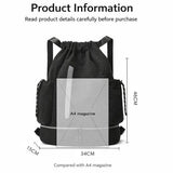 Darrahopens Home & Garden > Travel > Backpacks Drawstring Backpack - Waterproof Sports Bag - Lightweight Sports Backpack - With Shoe Compartment - Unisex - Suitable for Basketball, Football, Swimming and Travel - Black