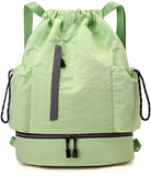 Darrahopens Home & Garden > Travel > Backpacks Drawstring Backpack - Waterproof Sports Bag - Lightweight Sports Backpack - With Shoe Compartment - Unisex - Suitable for Basketball, Football, Swimming and Travel - Vegetable