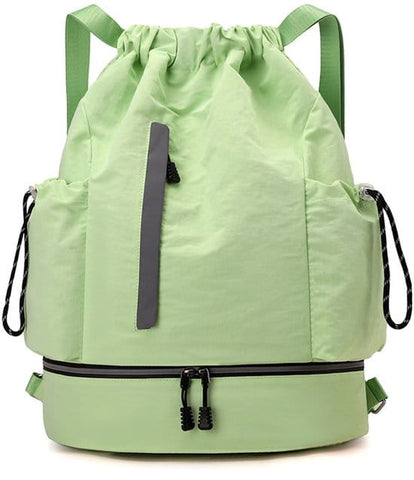 Darrahopens Home & Garden > Travel > Backpacks Drawstring Backpack - Waterproof Sports Bag - Lightweight Sports Backpack - With Shoe Compartment - Unisex - Suitable for Basketball, Football, Swimming and Travel - Vegetable