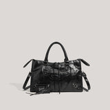 Darrahopens Home & Garden > Travel > Backpacks Edgy Chic Rivet Motorcycle Bag - High-Fashion Shoulder Crossbody Handbag for Women (37.5x10x23 cm)