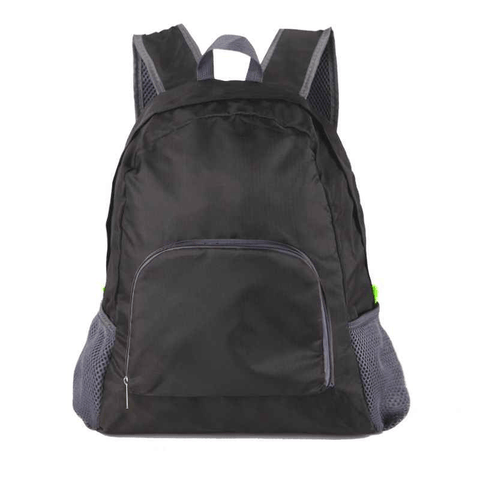 Darrahopens Home & Garden > Travel > Backpacks Foldable Nylon Backpack – Lightweight, Durable, and Strong Load Capacity, Four-Step Folding Transforms into a Handbag in Seconds, Multi-pocket Organization with Breathable Carrying(BLACK)