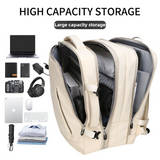 Darrahopens Home & Garden > Travel > Backpacks Green Expandable Travel Laptop Backpack with USB Charging Port - Waterproof Nylon Business Bag with 11cm Depth Extension (45x32cm)