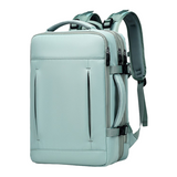 Darrahopens Home & Garden > Travel > Backpacks Green Expandable Travel Laptop Backpack with USB Charging Port - Waterproof Nylon Business Bag with 11cm Depth Extension (45x32cm)