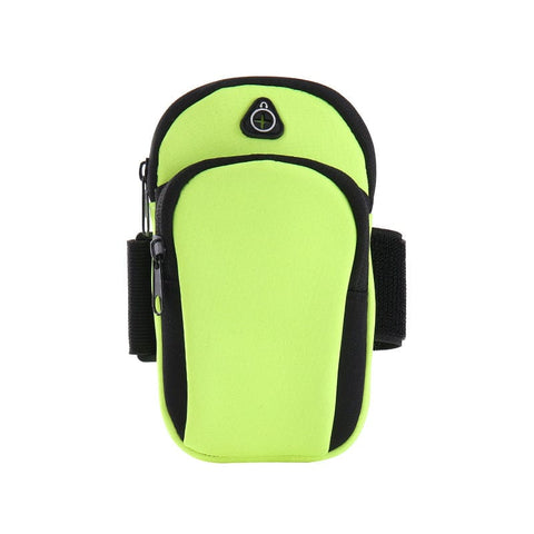 Darrahopens Home & Garden > Travel > Backpacks Green Sports Running Armband Bag Water Resistant Phone Pouch with Dual Zipper Pockets Earphone Hole for Gym Jogging Cycling Fits 6.5 Inch Smartphones