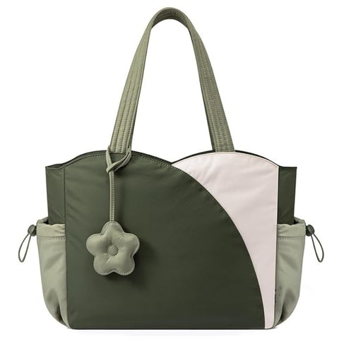 Darrahopens Home & Garden > Travel > Backpacks Green Stylish 16-inch Women's Tote Bag - Teacher & Nurse Puffer Work Bag, Travel & Daily Handbag with Cup Holders