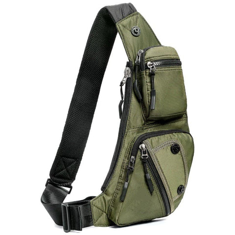 Darrahopens Home & Garden > Travel > Backpacks Green Tactical Style Sling Bag Crossbody Chest Pack Lightweight Daypack for Travel Hiking and Cycling Fits 8.3 Inch Notebook Ideal for Australian Outdoors