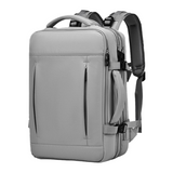 Darrahopens Home & Garden > Travel > Backpacks Grey Expandable Travel Laptop Backpack with USB Charging Port - Waterproof Nylon Business Bag with 11cm Depth Extension (45x32cm)