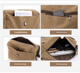 Darrahopens Home & Garden > Travel > Backpacks Grey Men's Large Capacity Canvas Messenger Bag Lightweight Multi-Pocket Crossbody Shoulder Bag for Work Casual Travel iPad Compatible