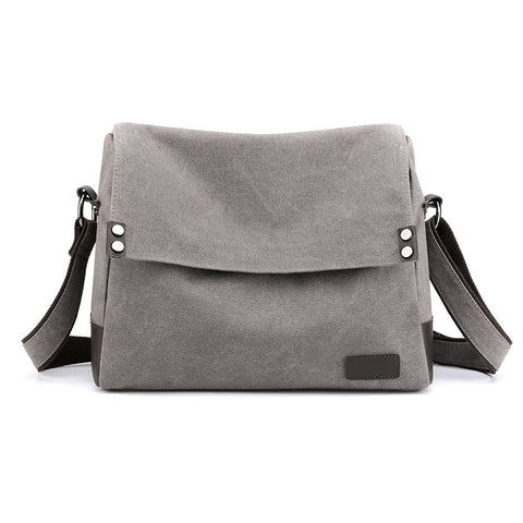 Darrahopens Home & Garden > Travel > Backpacks Grey Men's Large Capacity Canvas Messenger Bag Lightweight Multi-Pocket Crossbody Shoulder Bag for Work Casual Travel iPad Compatible