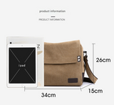 Darrahopens Home & Garden > Travel > Backpacks Grey Men's Large Capacity Canvas Messenger Bag Lightweight Multi-Pocket Crossbody Shoulder Bag for Work Casual Travel iPad Compatible