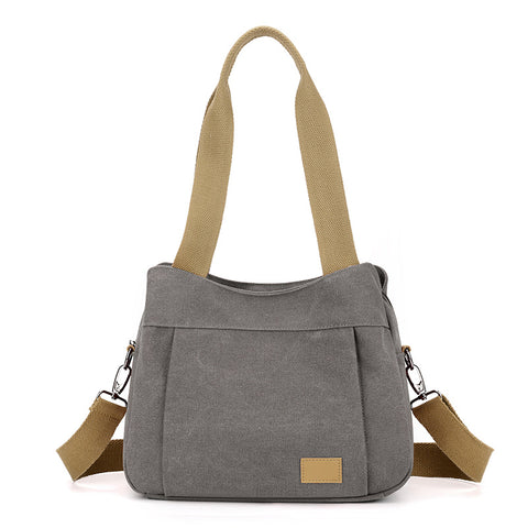 Darrahopens Home & Garden > Travel > Backpacks Grey Multi-functional Large Capacity Canvas Tote Bag - Versatile 3-Way Adjustable Shoulder and Crossbody Handbag for Work, Travel, and Daily Use