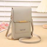 Darrahopens Home & Garden > Travel > Backpacks Grey Touch Screen Crossbody Phone Bag for Women Small Shoulder Purse with Dual Zippers and Card Slots Compact Travel Pouch Australian Lifestyle