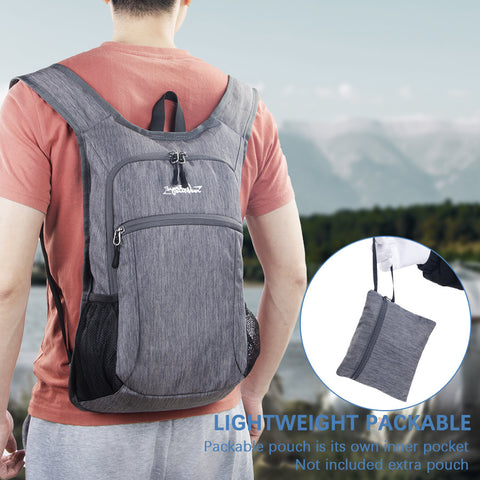 Darrahopens Home & Garden > Travel > Backpacks Grey Ultra Lightweight Packable Backpack - Foldable Daypack for Hiking & Travel