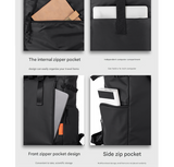 Darrahopens Home & Garden > Travel > Backpacks Grey Urban Explorer Roll-Top Backpack - Water-Resistant Large Capacity Bag for Travel, Work & Laptop