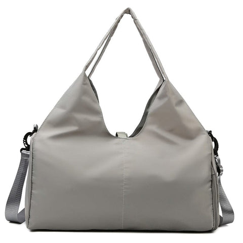 Darrahopens Home & Garden > Travel > Backpacks Grey Women Large Capacity Yoga Gym Bag with Shoe Compartment and Mat Strap Water Resistant Travel Duffel Lightweight Tote for Fitness and Weekend Trips