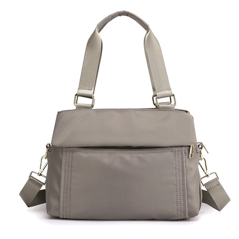Darrahopens Home & Garden > Travel > Backpacks Grey Women's Large Capacity Water-Resistant Nylon Handbag Multi-Compartment Crossbody Shoulder Bag for Work Travel and Daily Use 30cm