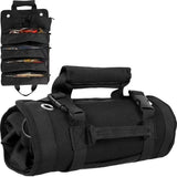 Darrahopens Home & Garden > Travel > Backpacks Heavy Duty Tool Roll Up Bag Organiser Multi-Pocket Canvas Carry Pouch for Electrician DIY Mechanic & 4WD Camping Black